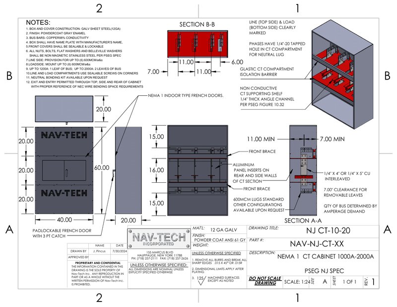 PSEG-NJ CT1000-2000-NEMA 1 Assembled drawing